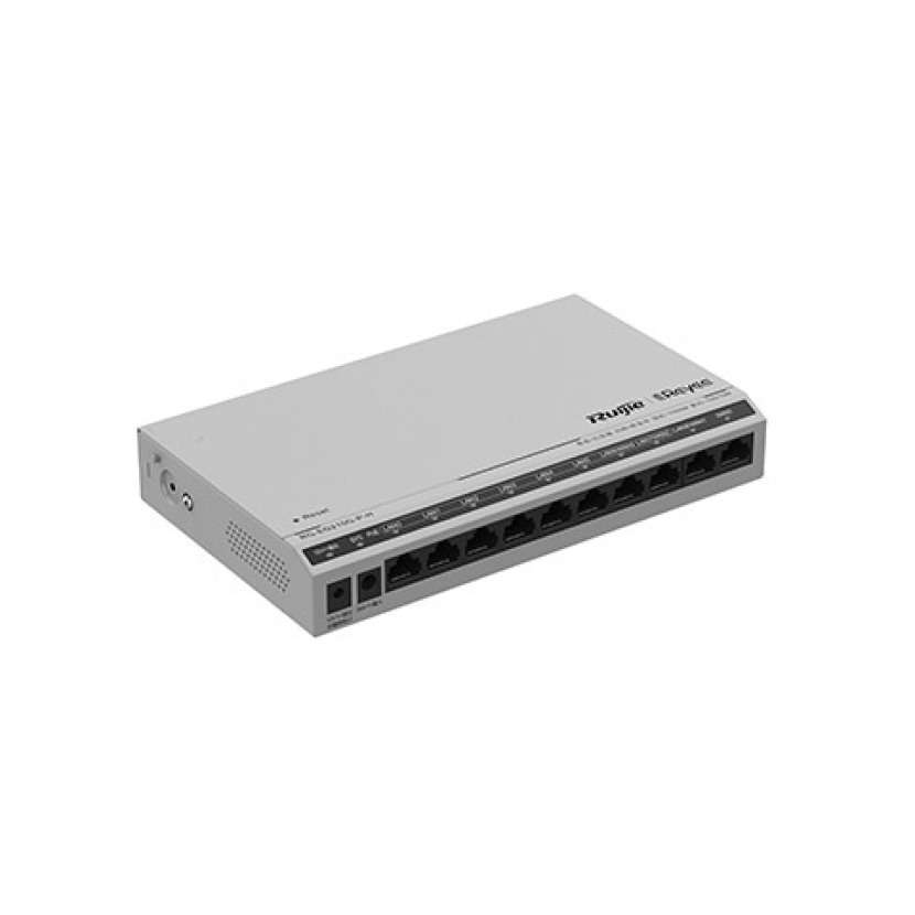 锐捷RG-EG210G-P-H 桌面&弱电箱两用式 10口全千兆 光猫供电 PoE家居网关